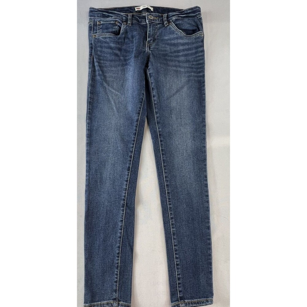 Levis 710 Girls Size 16 Reg Medium Wash 5 Pocket Super Skinny Denim Blue Jeans